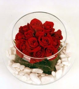 Cam fanusta 11 adet kırmızı gül  Gaziantep uluslararası çiçek gönderme 