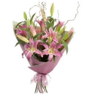  Gaziantep online çiçek gönderme sipariş  3 dal cazablanca buket çiçeği