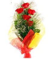 5 li kırmızı gül buketi  Gaziantep güvenli kaliteli hızlı çiçek 