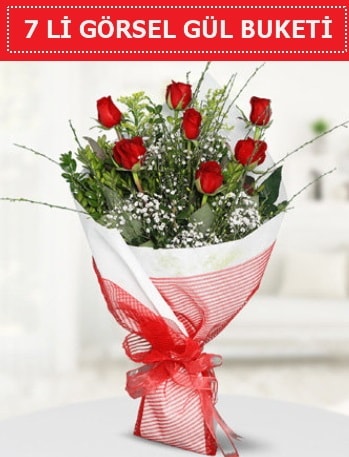 7 adet kırmızı gül buketi Aşk budur  Gaziantep anneler günü çiçek yolla 